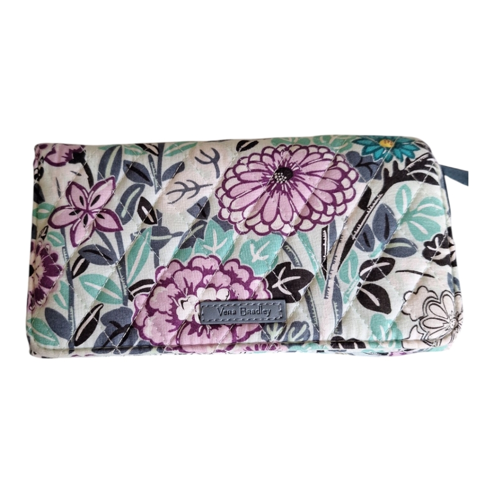 Vera Bradley Penelopes Garden Quilted Floral Wallet Wristlet Crossbody Bag RFID